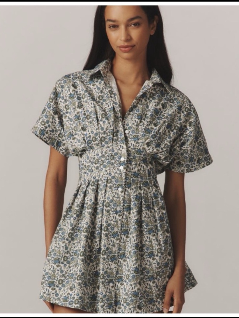 NWT Anthropologie The Tobie Mini Shirt Dress by Exquise All-Over-Floral, M P
